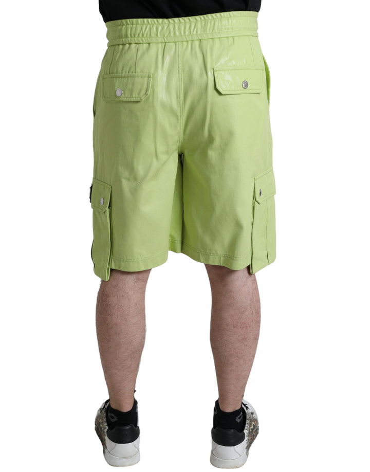 Dolce &amp; Gabbana Light Green Cotton Men Cargo Bermuda Shorts