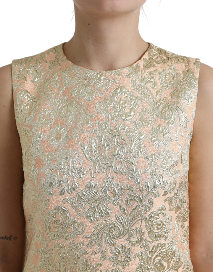 Dolce &amp; Gabbana Metallic Floral Jacquard A-line Mini Dress