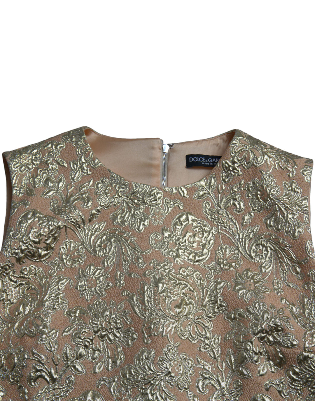 Dolce &amp; Gabbana Metallic Floral Jacquard A-line Mini Dress
