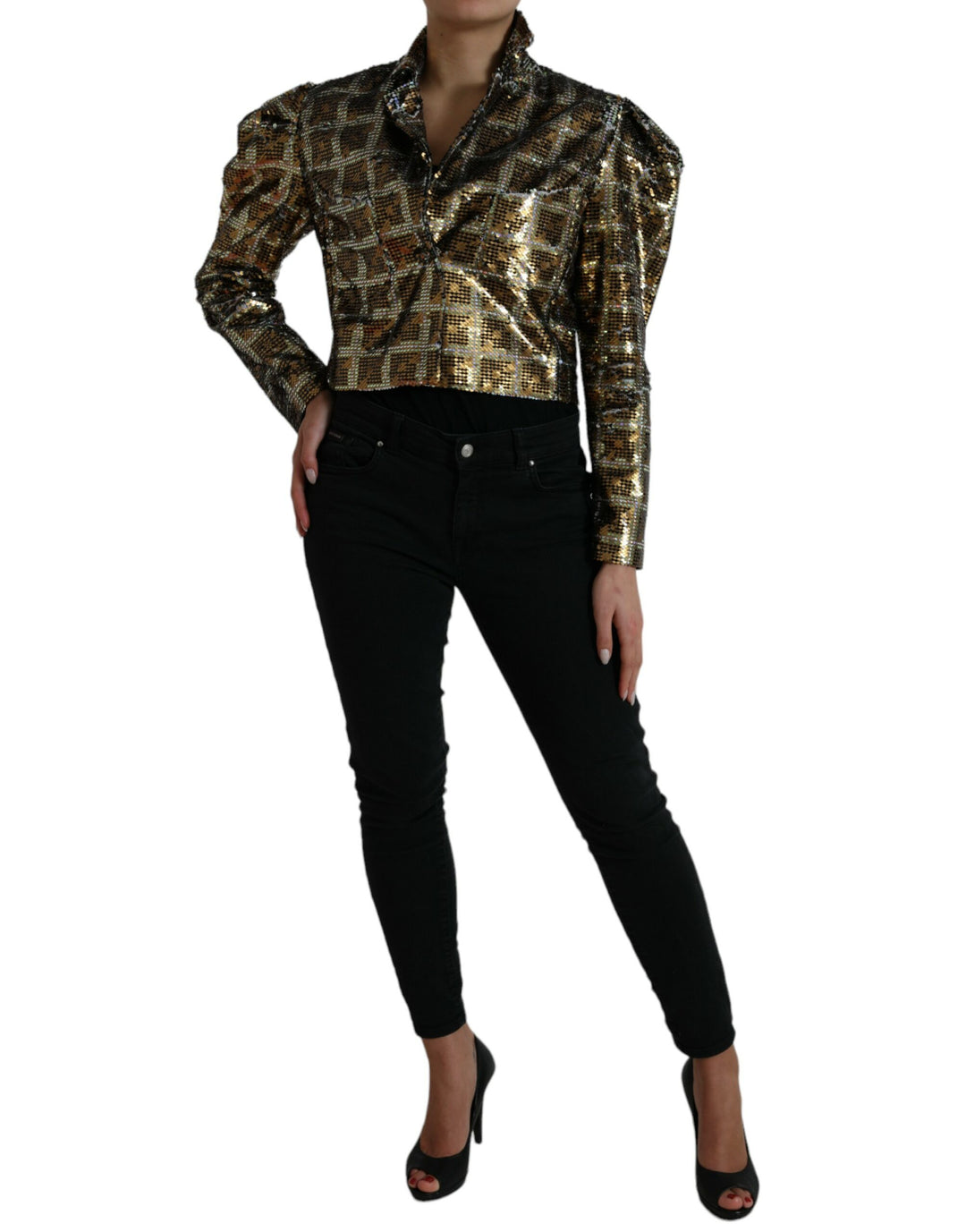 Chaqueta corta con lentejuelas multicolor de Dolce &amp;amp; Gabbana