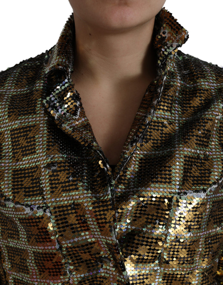 Chaqueta corta con lentejuelas multicolor de Dolce &amp;amp; Gabbana
