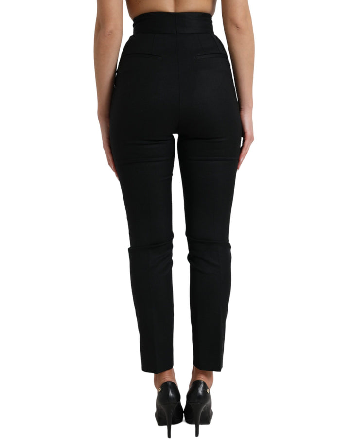 Pantalon fuselé taille haute en laine Dolce &amp;amp; Gabbana élégant