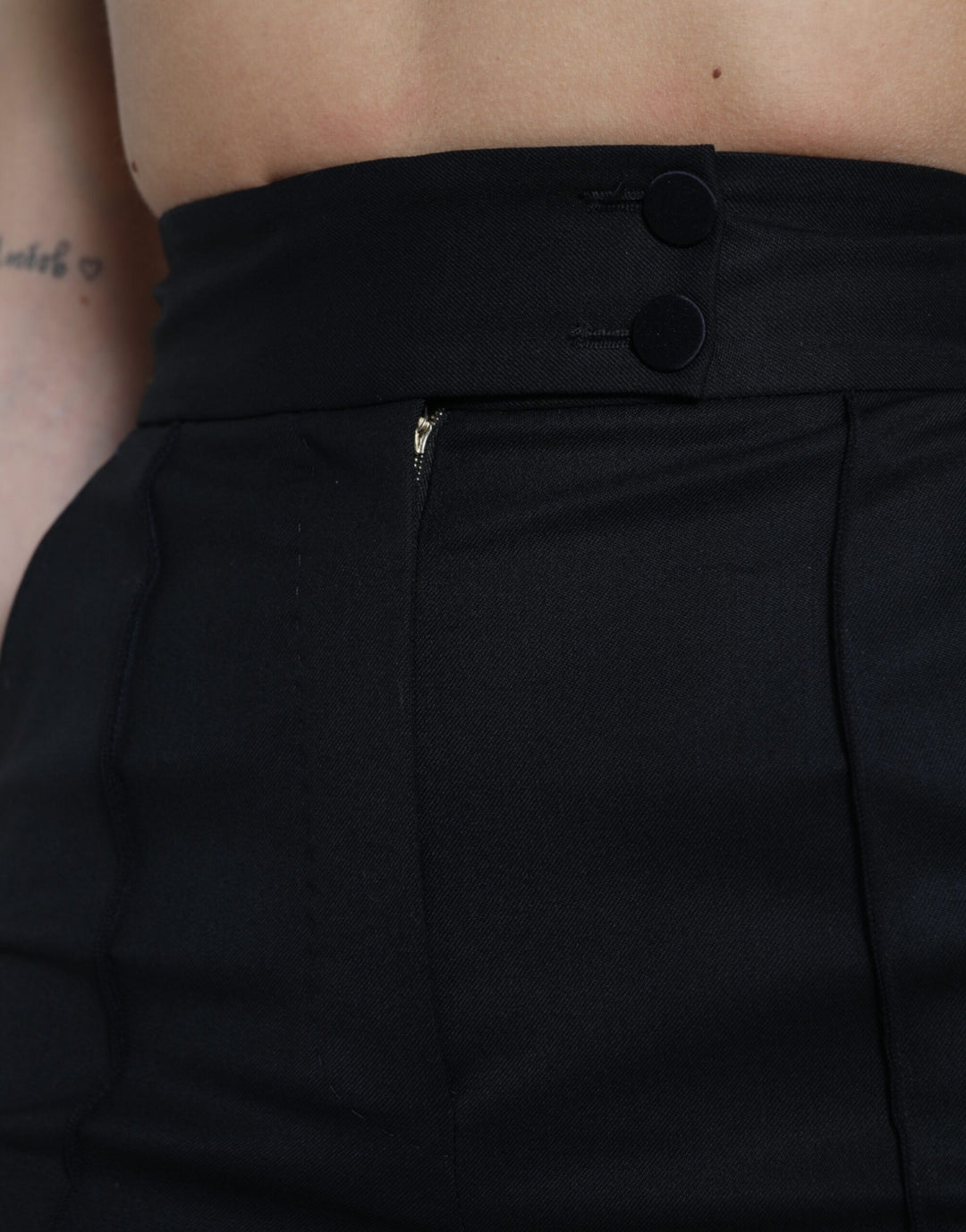 Pantalon fuselé taille haute en laine Dolce &amp;amp; Gabbana élégant
