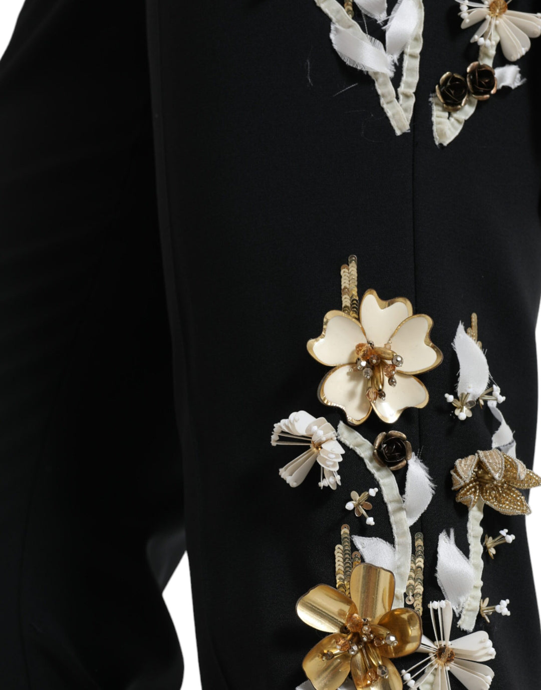Pantalones elegantes de cintura alta con diseño floral y diseño cónico de Dolce &amp;amp; Gabbana