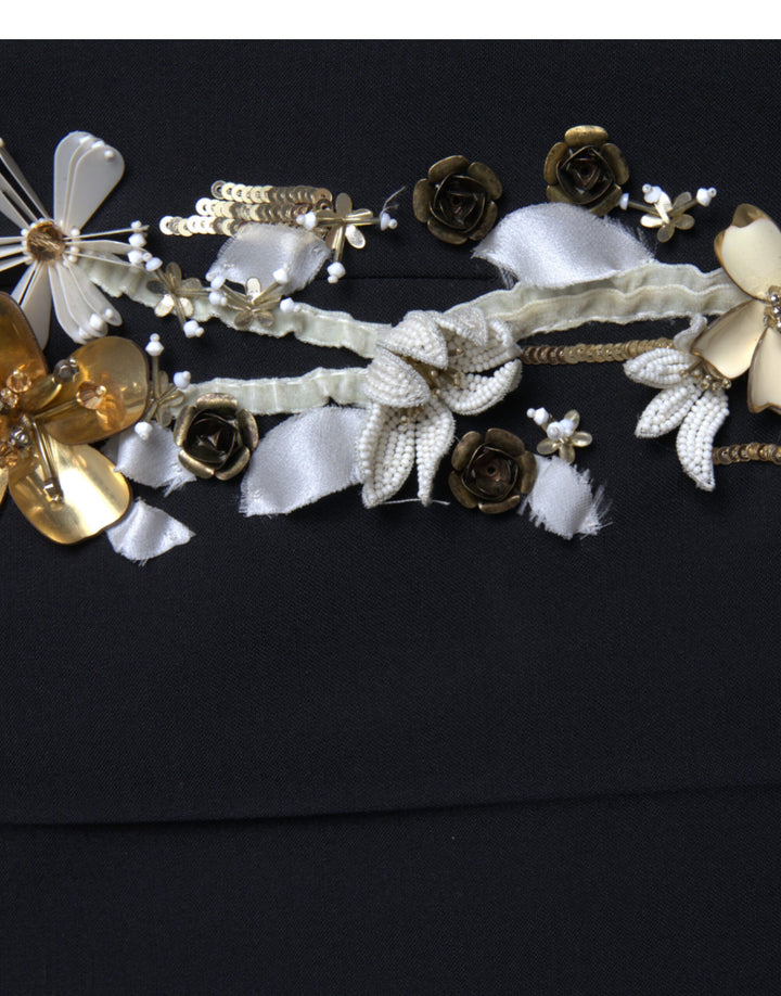 Pantalones elegantes de cintura alta con diseño floral y diseño cónico de Dolce &amp;amp; Gabbana
