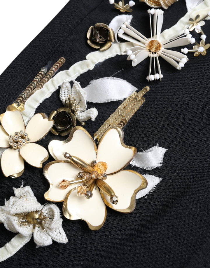 Pantalones elegantes de cintura alta con diseño floral y diseño cónico de Dolce &amp;amp; Gabbana