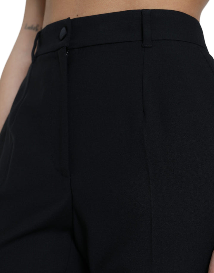 Pantalon élégant taille haute en laine Dolce &amp;amp; Gabbana