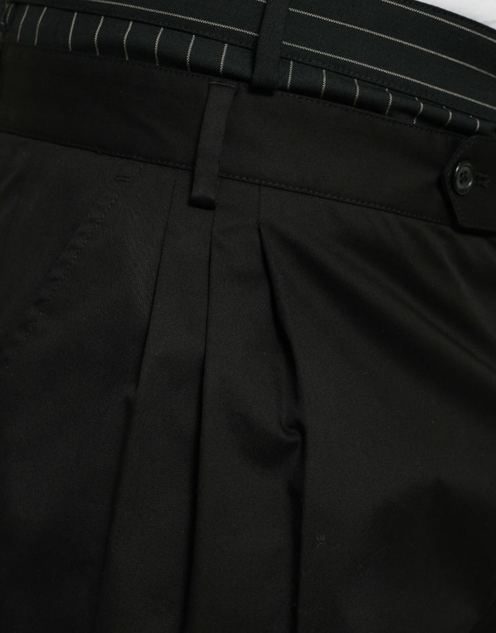 Dolce &amp; Gabbana Black Cotton Stretch Cargo Bermuda Shorts