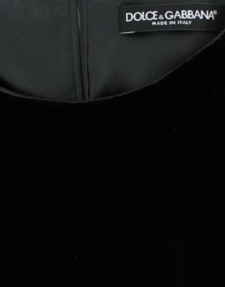 Dolce &amp; Gabbana Black velvet shortsleeved blouse
