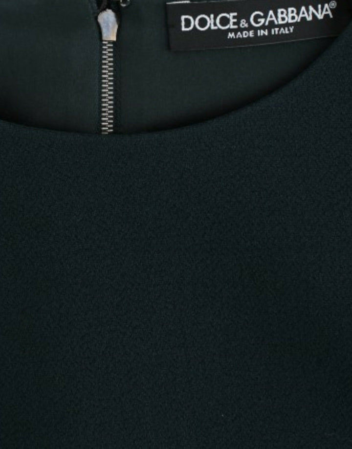 Dolce &amp; Gabbana Green 3/4 sleeve wool blouse