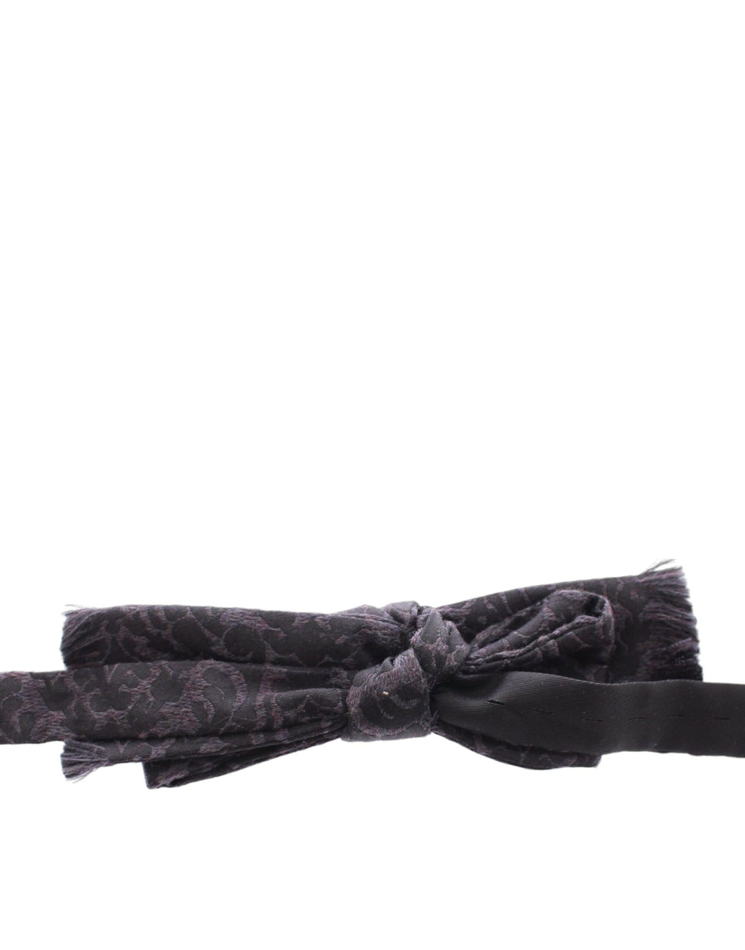 Dolce &amp; Gabbana Gray Black Wool Bow Tie