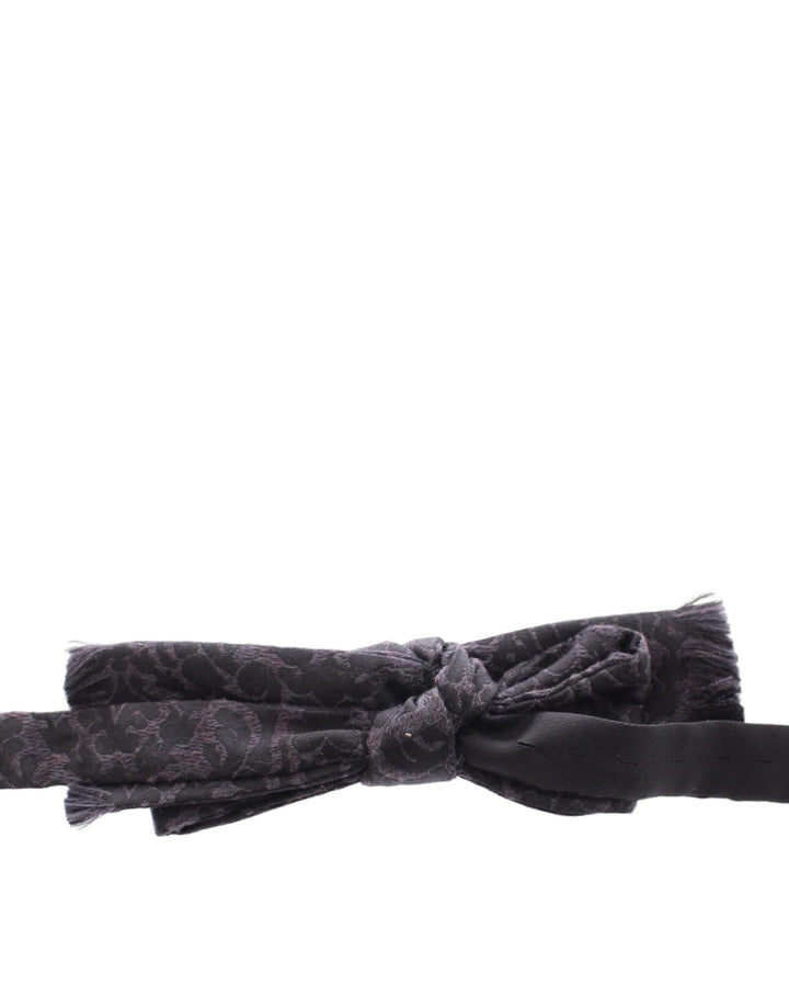 Dolce &amp; Gabbana Gray Black Wool Bow Tie