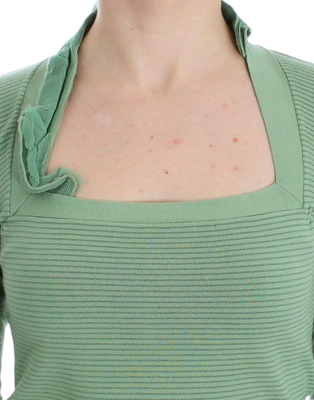 Suéter elegante de mezcla de lana a rayas verdes de Ermanno Scervino