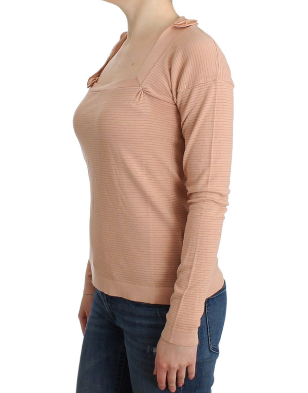 Ermanno Scervino - Orange Wool Blend Striped Long Sleeve Top