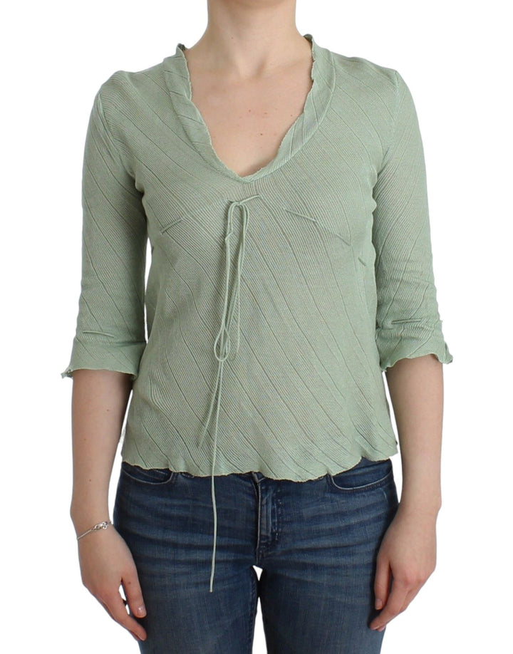 Top de punto verde chic Ermanno Scervino: elegancia etérea