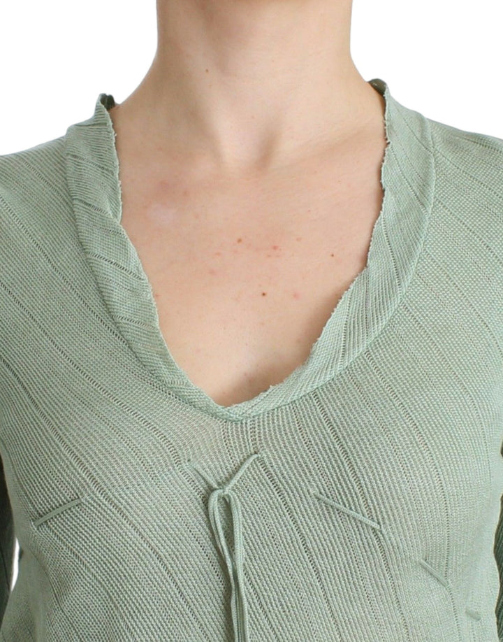 Top de punto verde chic Ermanno Scervino: elegancia etérea