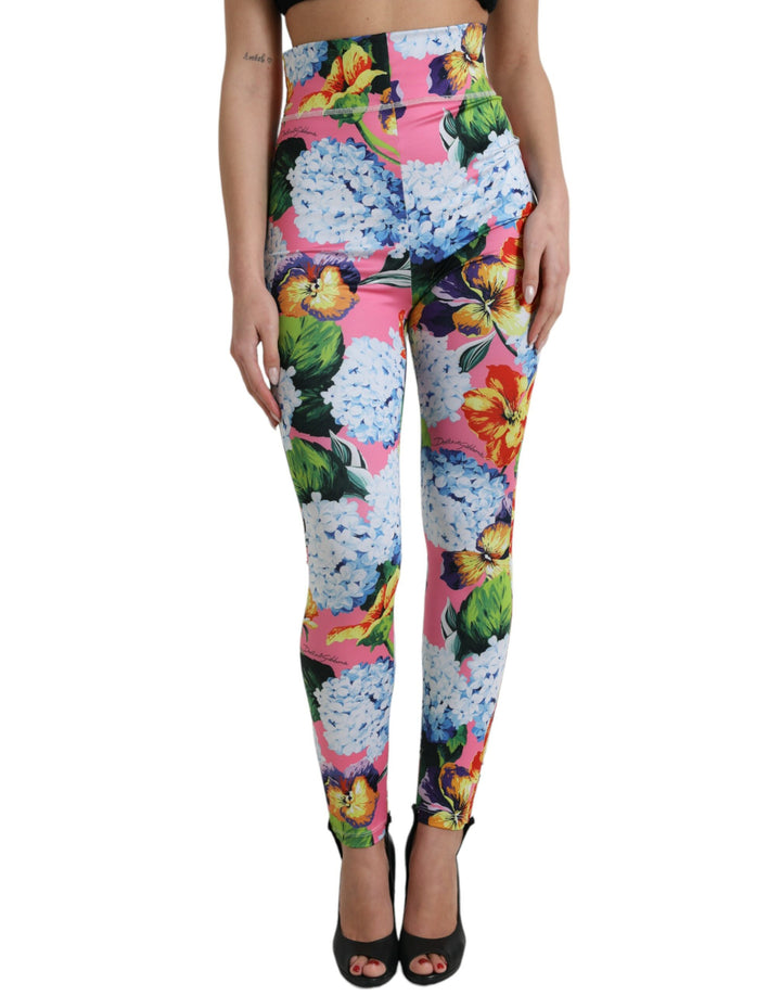 Leggings de cintura alta con estampado floral exquisito de Dolce &amp;amp; Gabbana