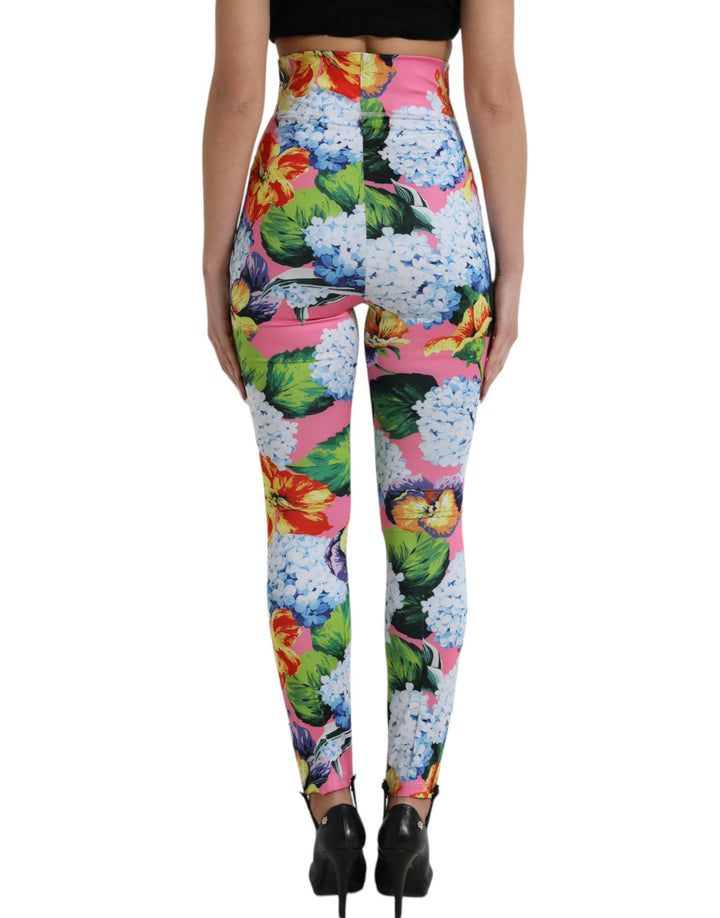 Leggings de cintura alta con estampado floral exquisito de Dolce &amp;amp; Gabbana
