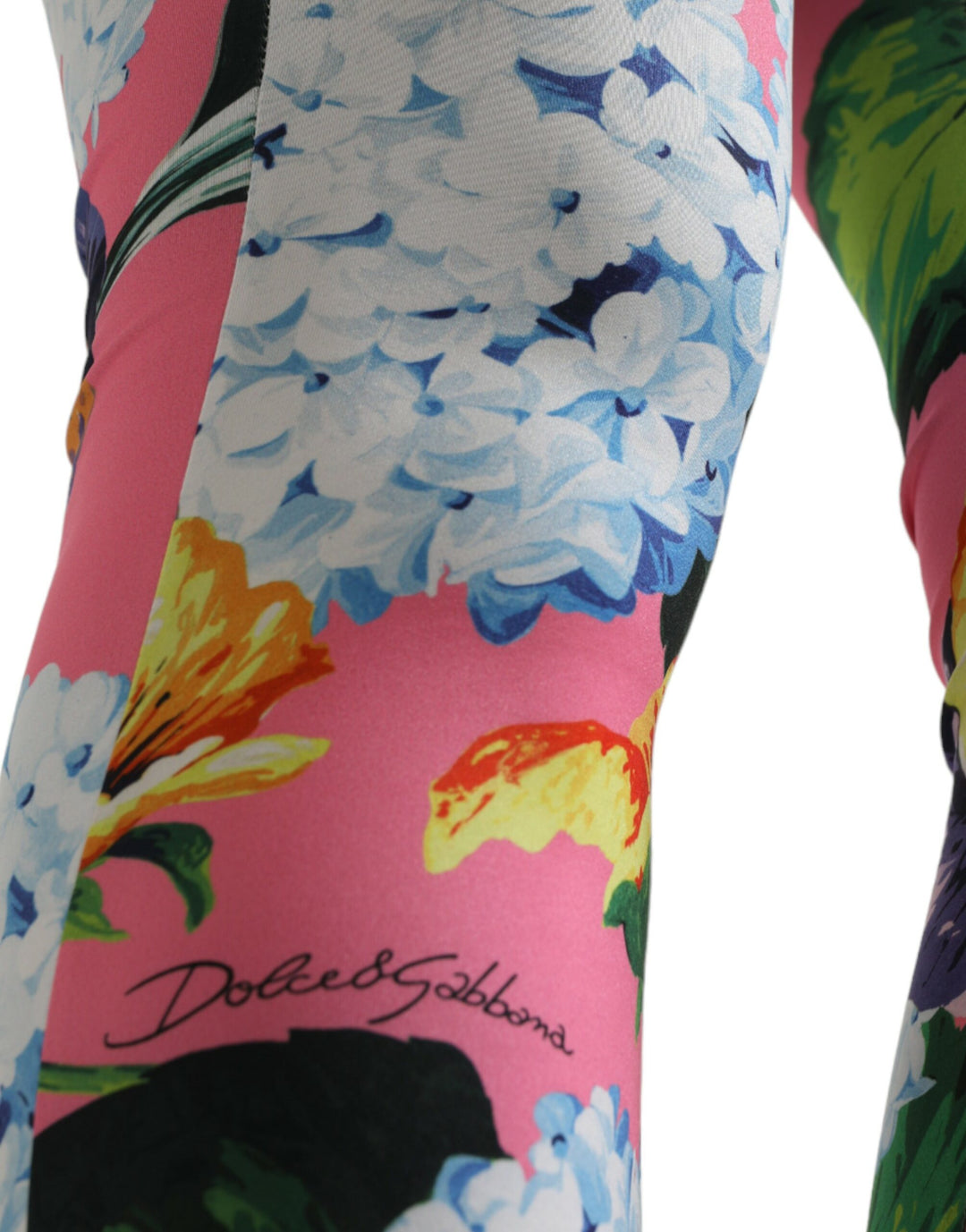 Leggings de cintura alta con estampado floral exquisito de Dolce &amp;amp; Gabbana