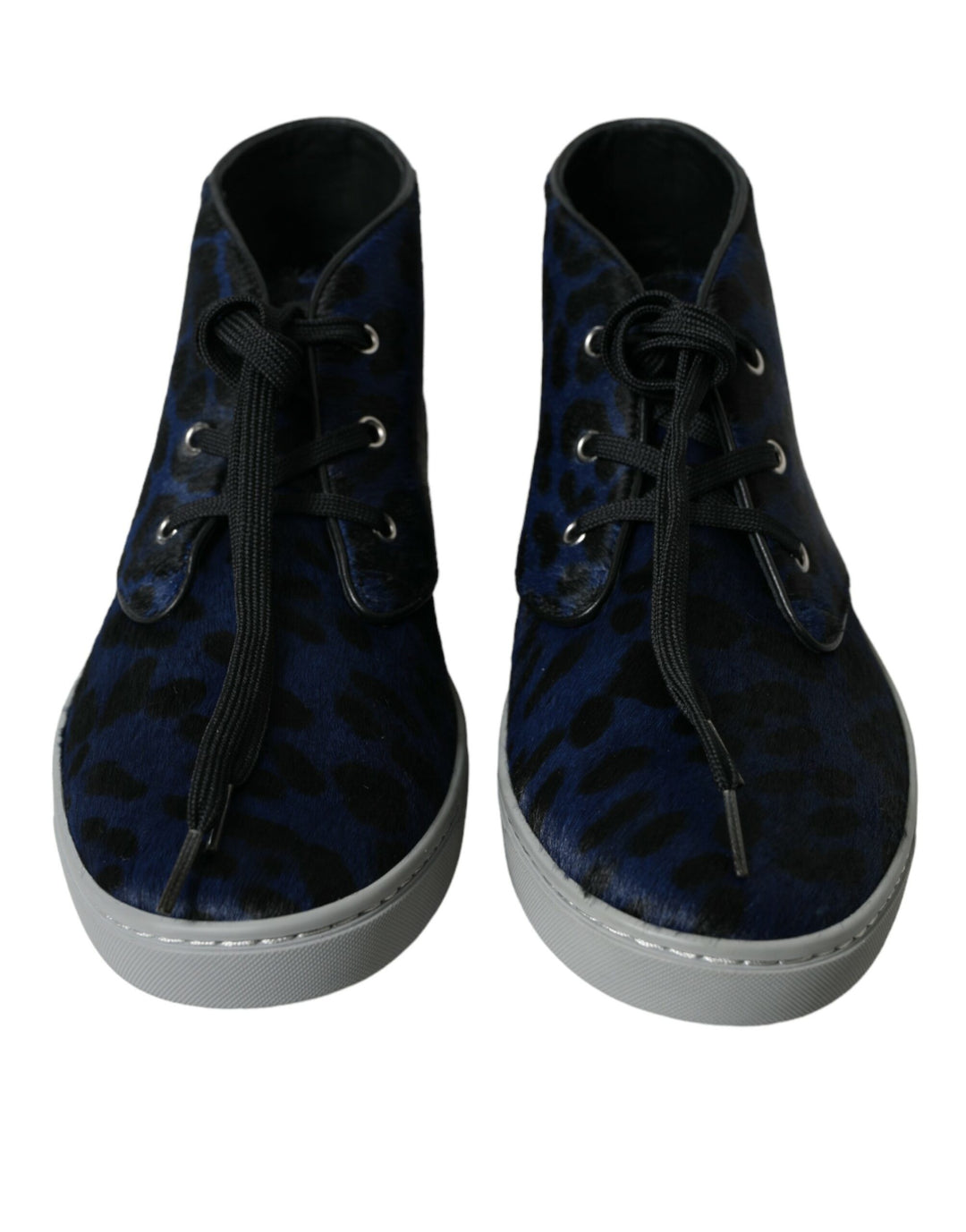 Zapatillas de caña media con estampado de leopardo azul chic de Dolce &amp; Gabbana