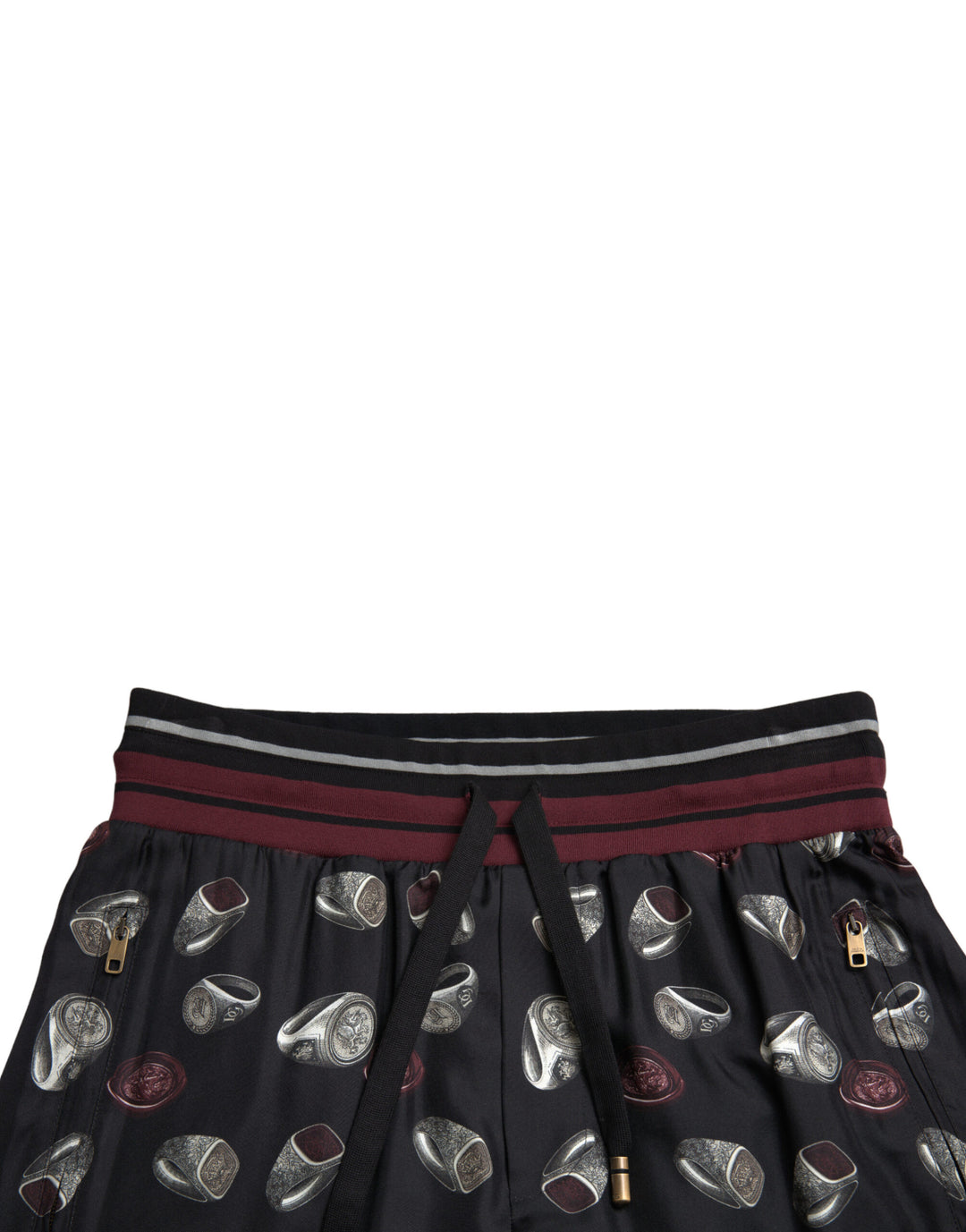 Pantalon de jogging élégant en soie Dolce &amp;amp; Gabbana avec imprimé anneaux