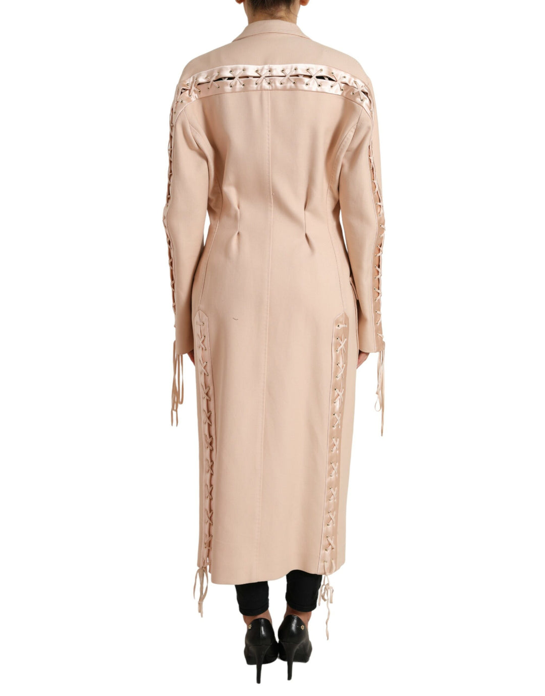 Dolce &amp; Gabbana Beige Cotton Single Breasted Long Coat Jacket