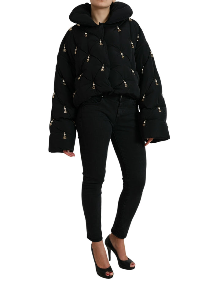Chaqueta acolchada elegante con adorno de perlas de Dolce &amp;amp; Gabbana