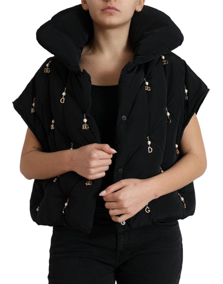 Chaqueta acolchada elegante con adorno de perlas de Dolce &amp;amp; Gabbana