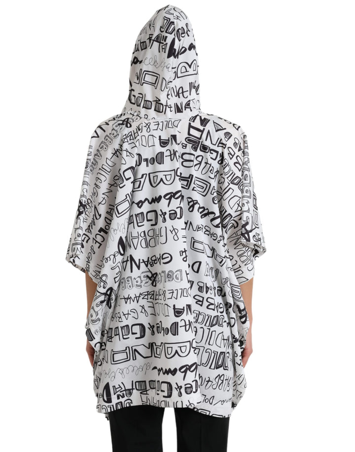 Camiseta tipo blusón con capucha y estampado de logotipo elegante de Dolce &amp; Gabbana