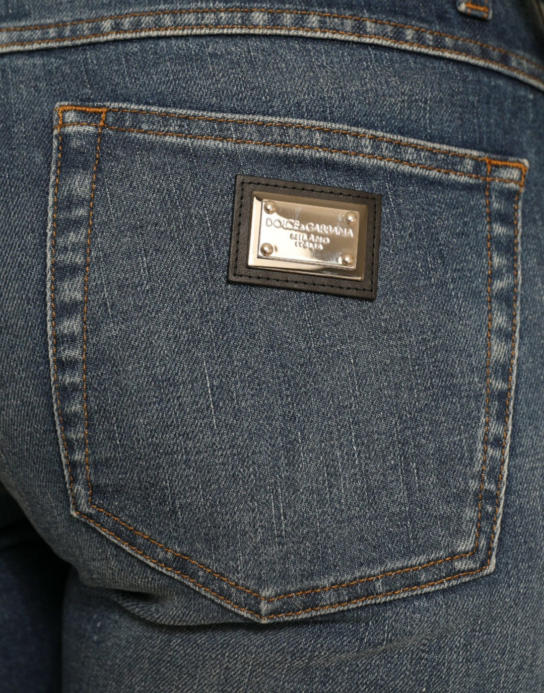 Dolce &amp; Gabbana Blue BOYFRIEND Mid Waist Cotton Denim Jeans