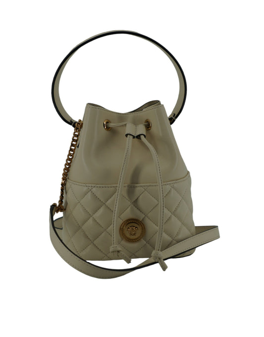 Bolso bandolera Versace elegante de piel blanca pequeña