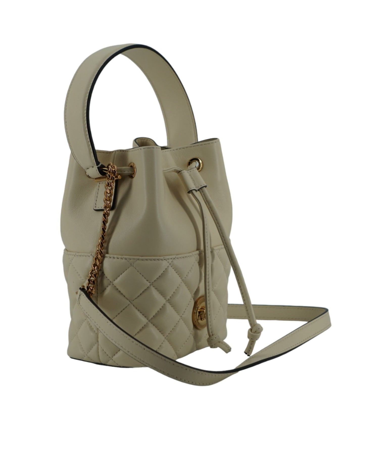Bolso bandolera Versace elegante de piel blanca pequeña