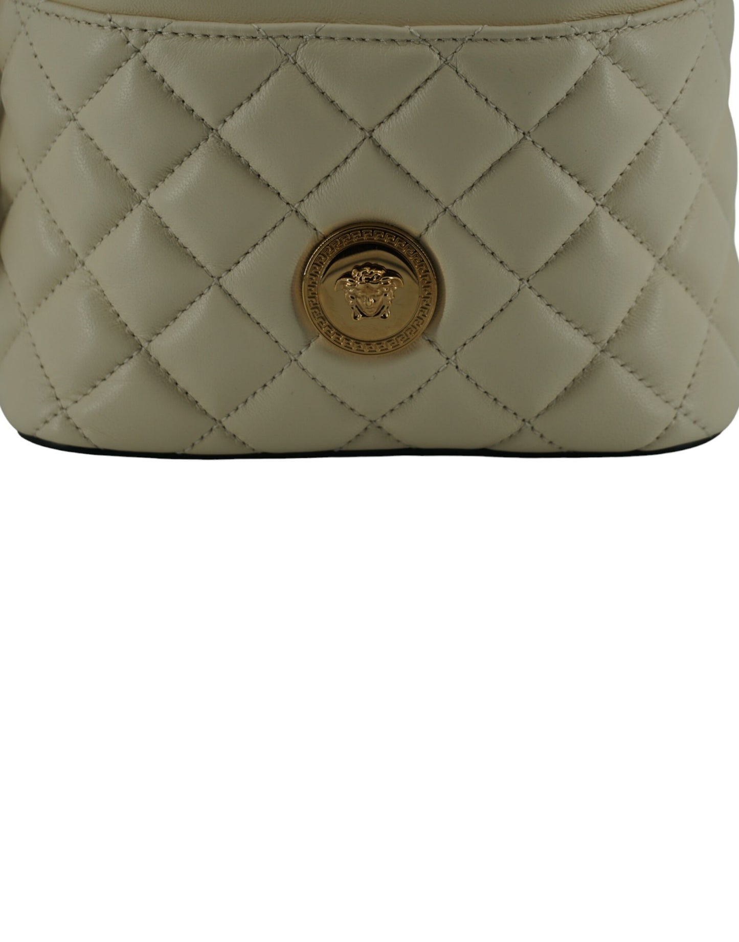 Bolso bandolera Versace elegante de piel blanca pequeña