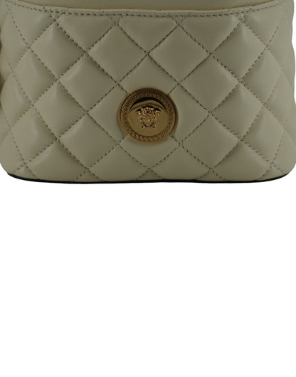 Bolso bandolera Versace elegante de piel blanca pequeña