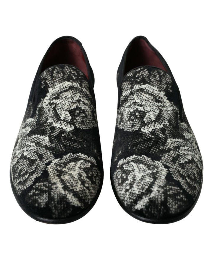 Mocasines elegantes de terciopelo floral de Dolce &amp;amp; Gabbana