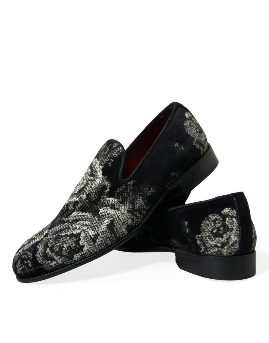 Mocasines elegantes de terciopelo floral de Dolce &amp;amp; Gabbana