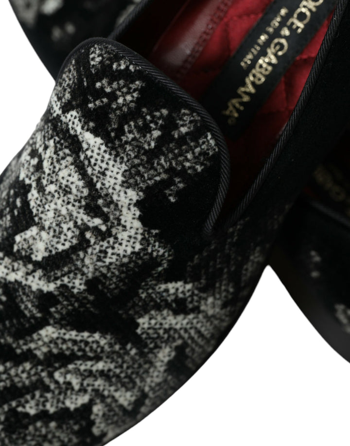 Mocasines elegantes de terciopelo floral de Dolce &amp;amp; Gabbana