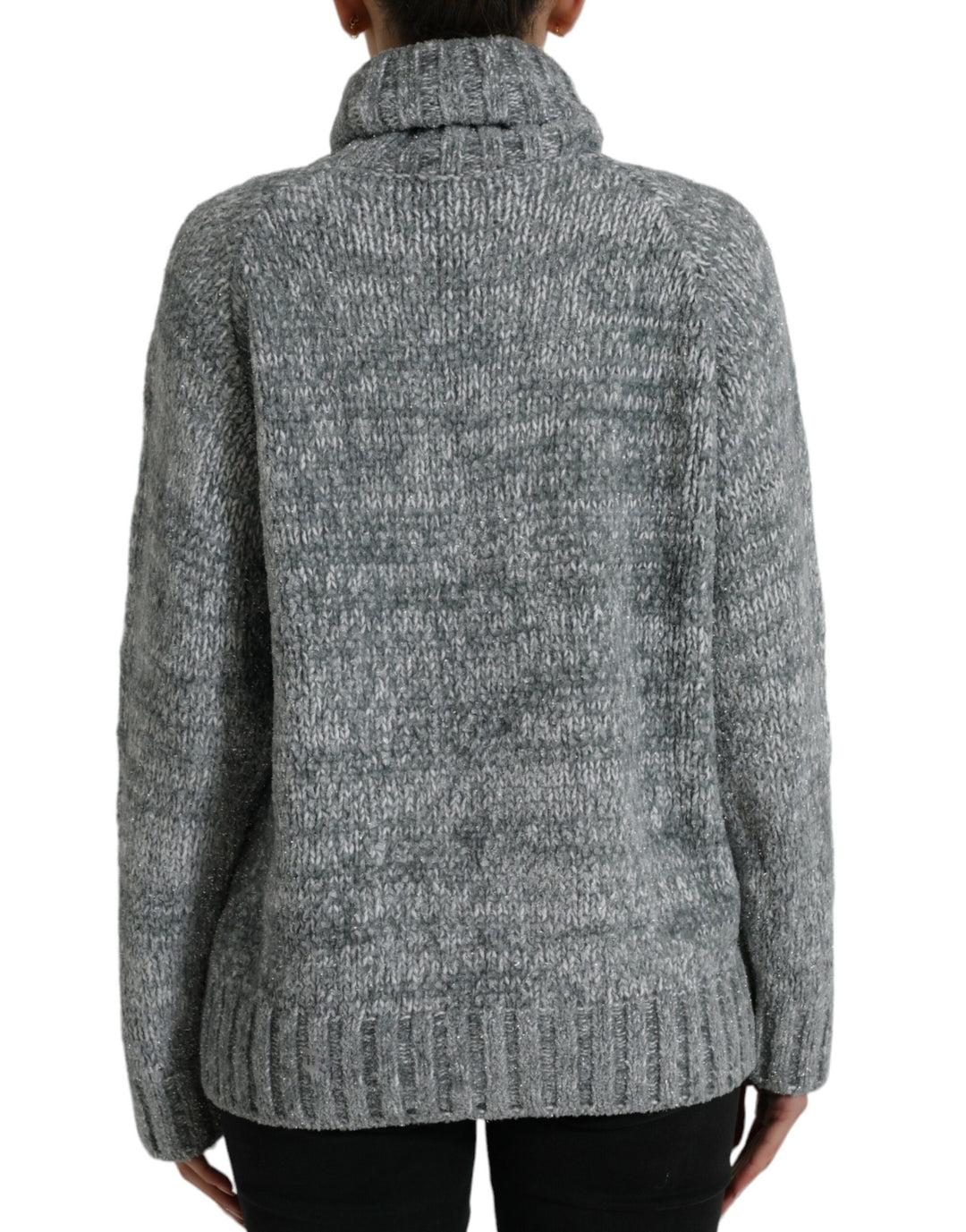 Pull col roulé élégant en cachemire mélangé gris Dolce &amp;amp; Gabbana