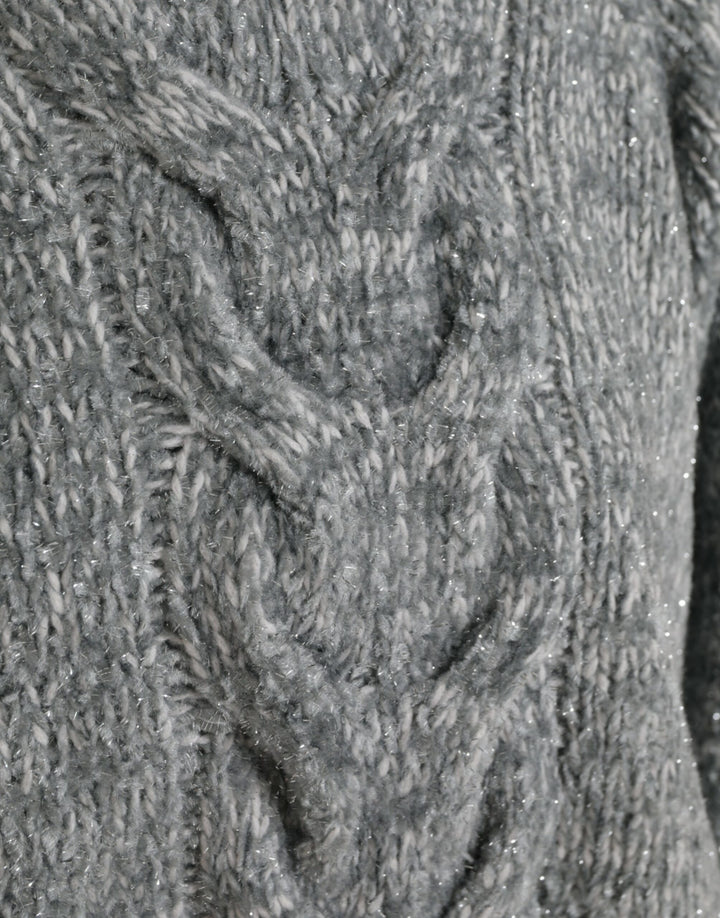 Pull col roulé élégant en cachemire mélangé gris Dolce &amp;amp; Gabbana