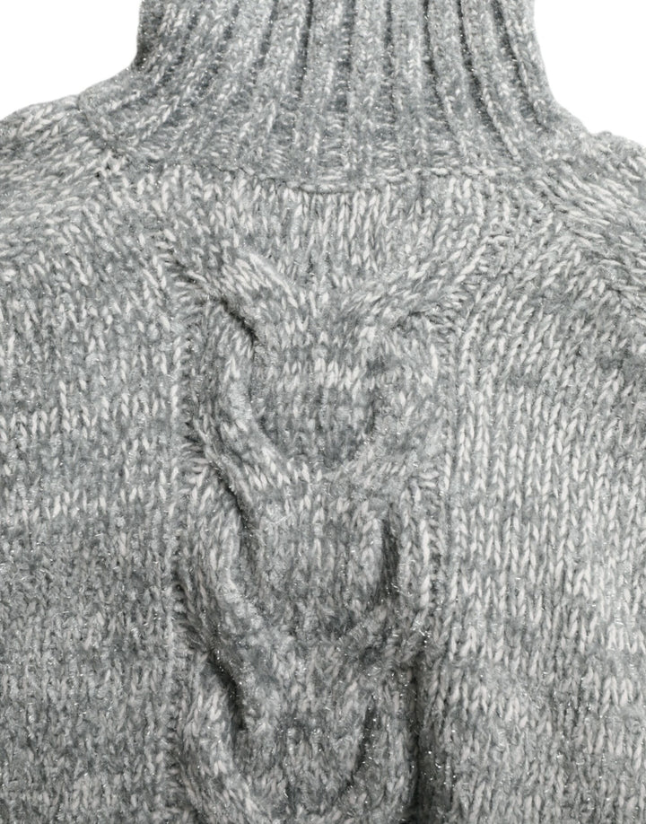 Pull col roulé élégant en cachemire mélangé gris Dolce &amp;amp; Gabbana