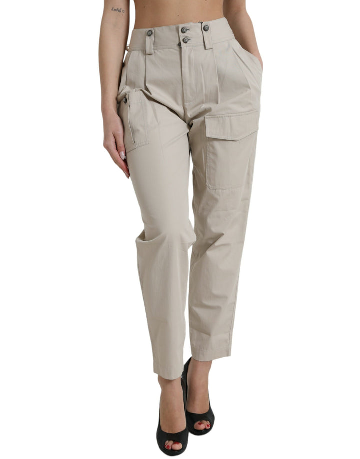 Pantalones de moda ajustados de cintura alta Dolce &amp;amp; Gabbana - Beige