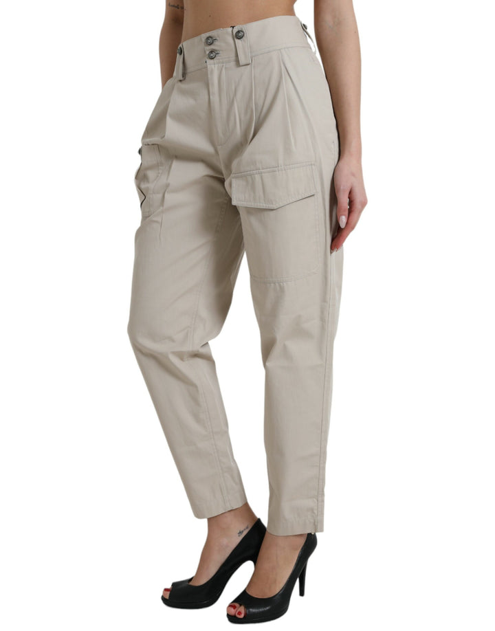 Pantalones de moda ajustados de cintura alta Dolce &amp;amp; Gabbana - Beige