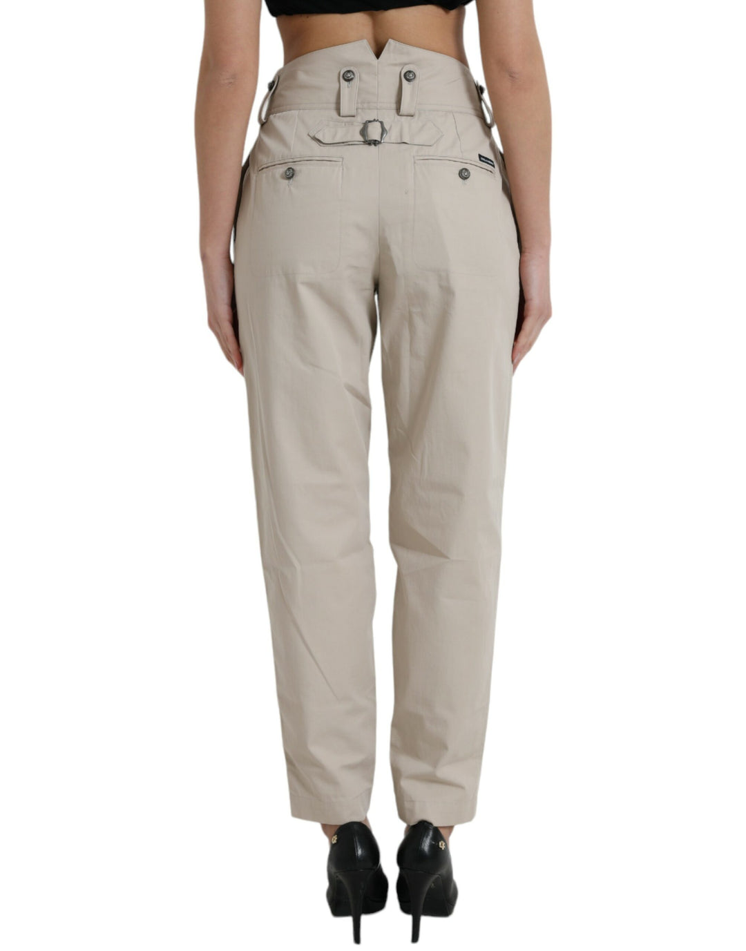Pantalones de moda ajustados de cintura alta Dolce &amp;amp; Gabbana - Beige