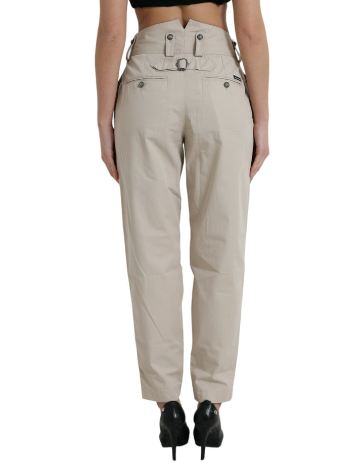 Pantalones de moda ajustados de cintura alta Dolce &amp;amp; Gabbana - Beige