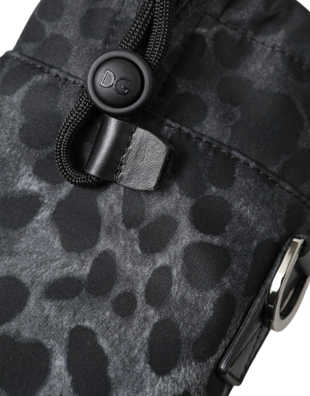 Dolce &amp; Gabbana Black Leopard Round Slim Tote Bottle Cage Bag