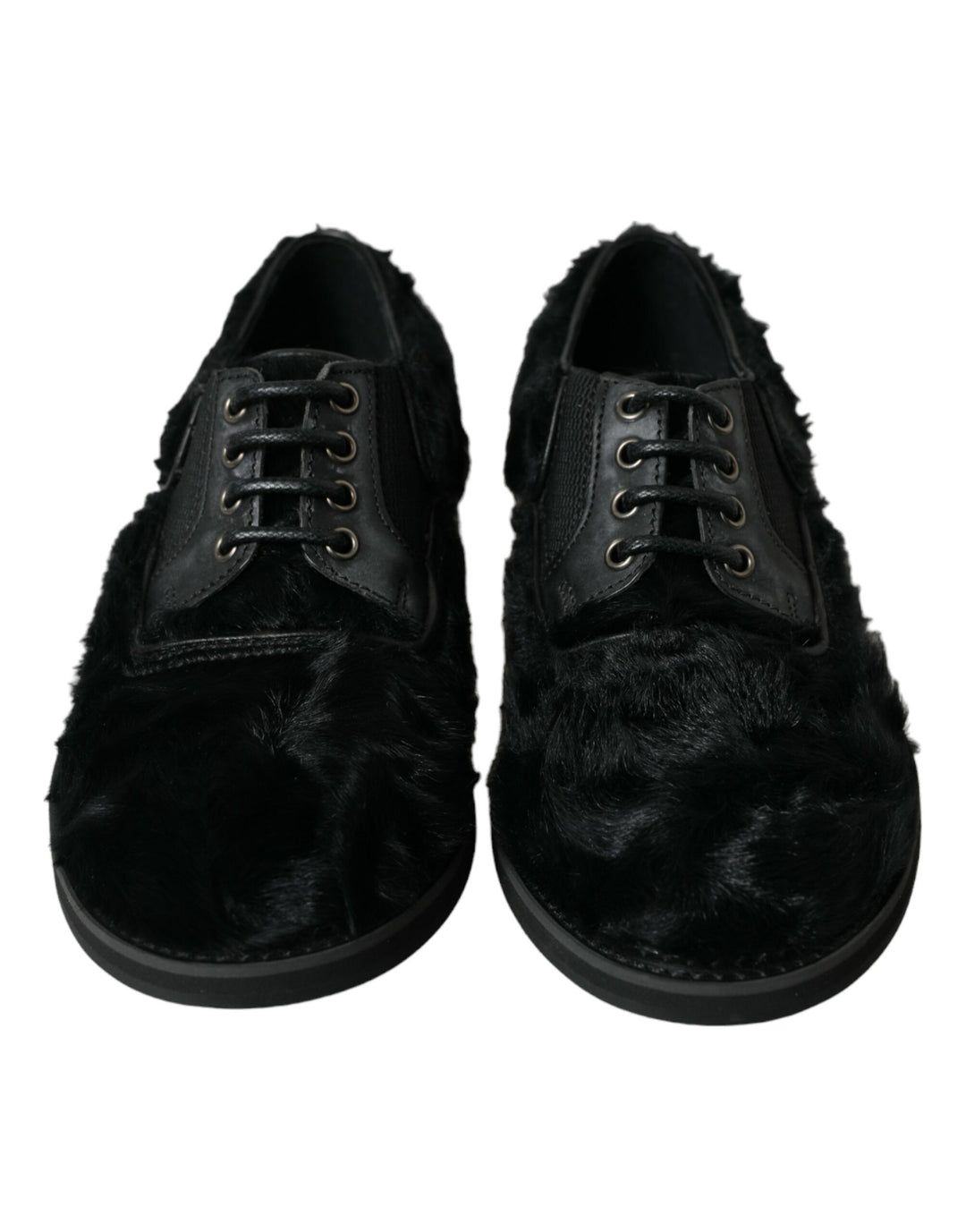 Chaussures Derby élégantes en fourrure noire Dolce &amp;amp; Gabbana pour homme