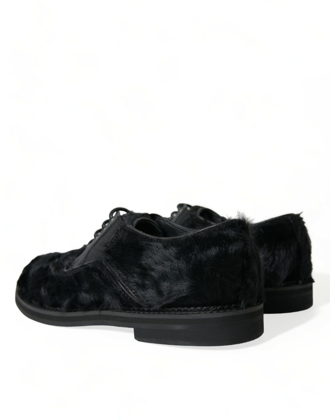 Chaussures Derby élégantes en fourrure noire Dolce &amp;amp; Gabbana pour homme