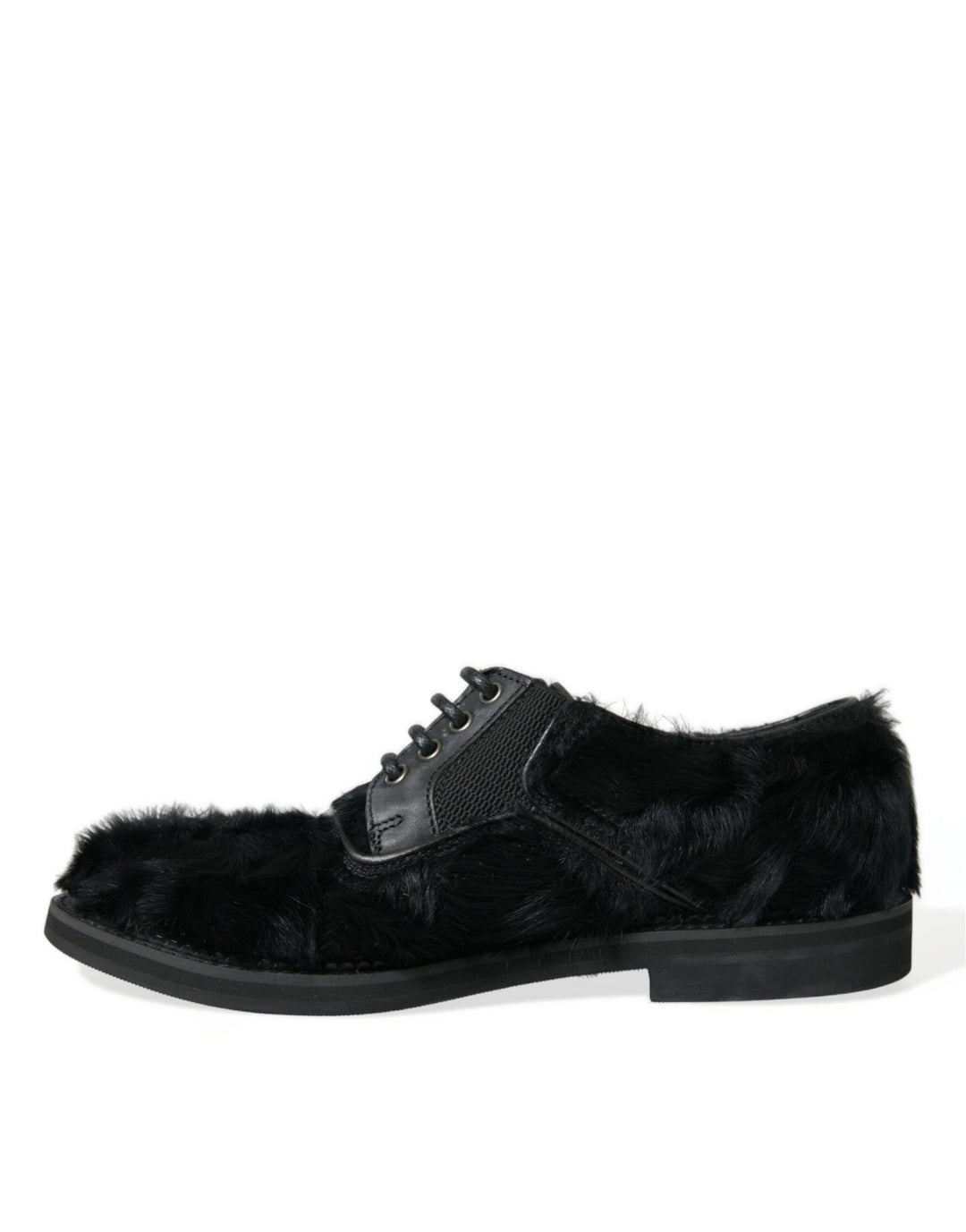 Chaussures Derby élégantes en fourrure noire Dolce &amp;amp; Gabbana pour homme