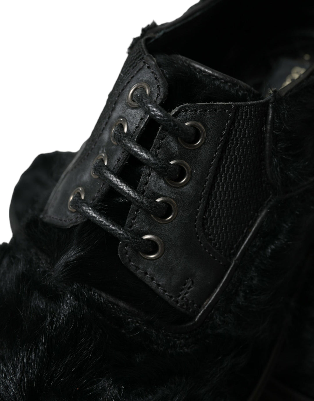 Chaussures Derby élégantes en fourrure noire Dolce &amp;amp; Gabbana pour homme