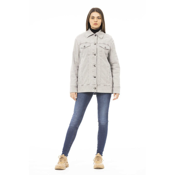 Jacob Cohen Trucker Jackets - Gray Cotton Women Jacket